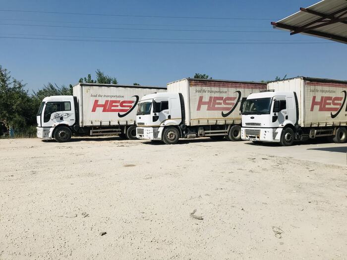 Hesnak kamyon filosu park alanında